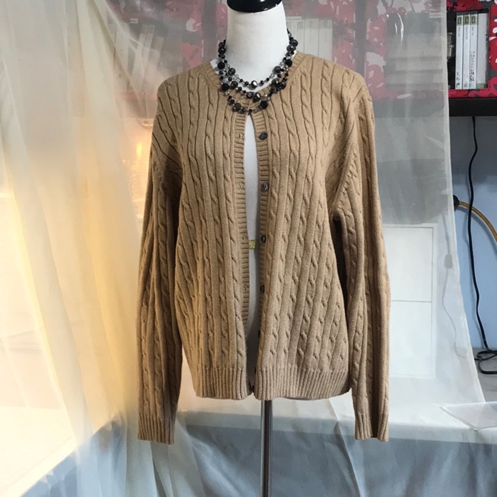 Beige Cardigan -Eddie Bauer